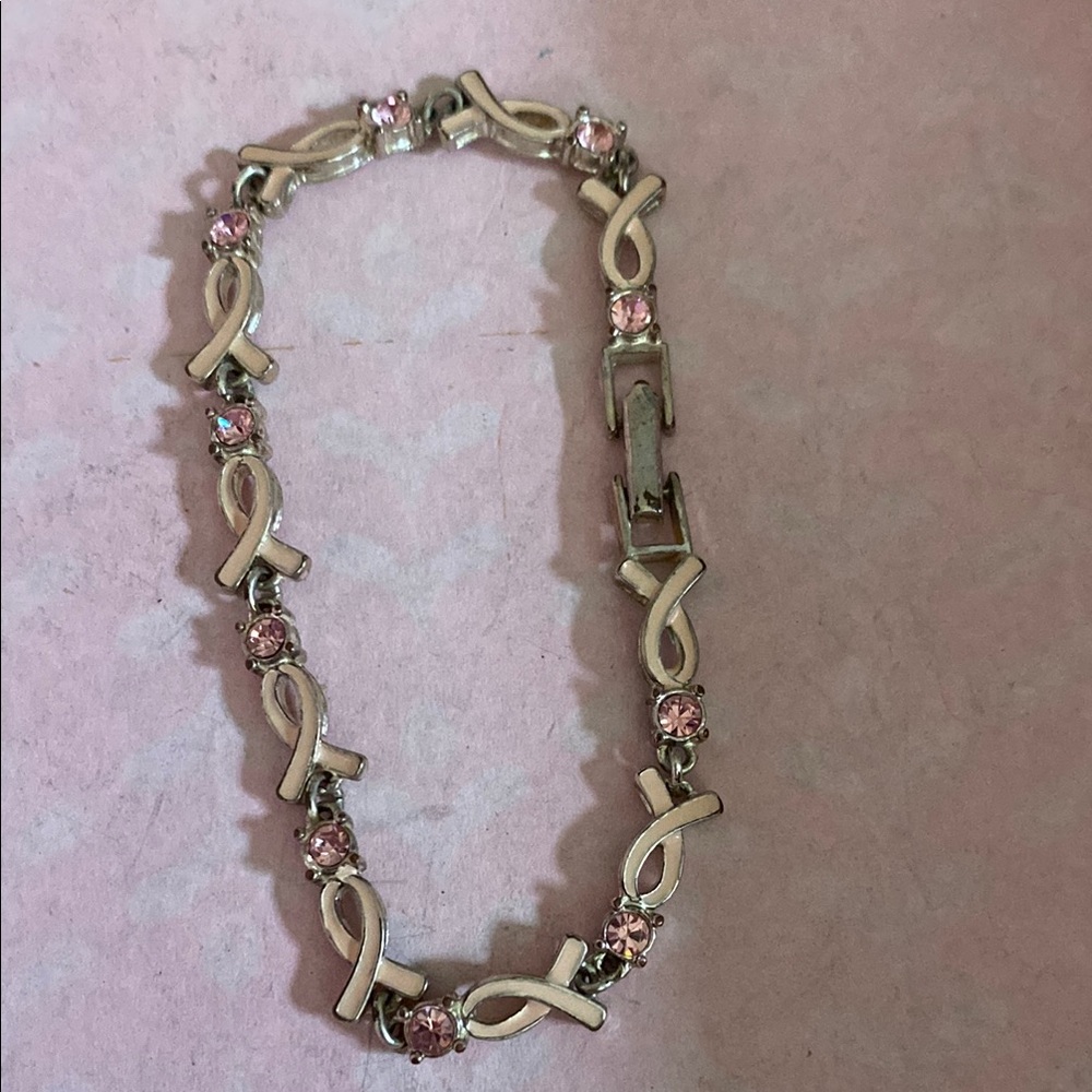 Pink Ribbon Bracelet vintage Avon Breast cancer awareness